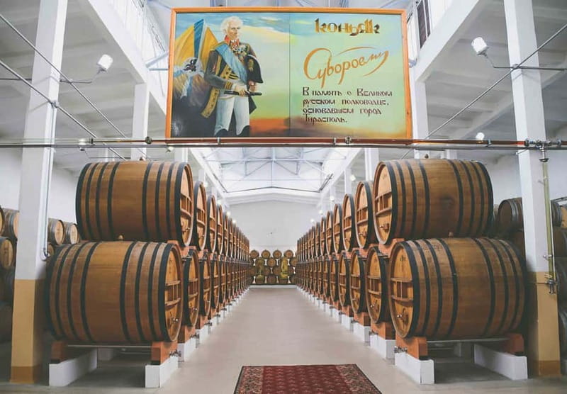 from Moldova:Tour to Soviet Transnistria with Cognac - KVINT distillery (dating from 1897): tour rooms, barrels, and brandy tasting